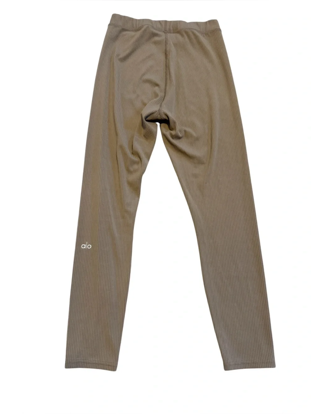 ALO Ribbed High Waist 7/8 Blissful Legging in Color Gravel Size Small